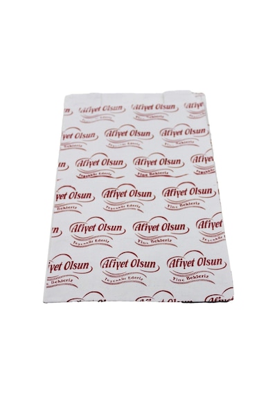Afiyet Olsun Baskılı Körüklü Esmer Kağıt Kese Kağıdı 3 x 210'lu 1 KG 11.5 x 20 CM