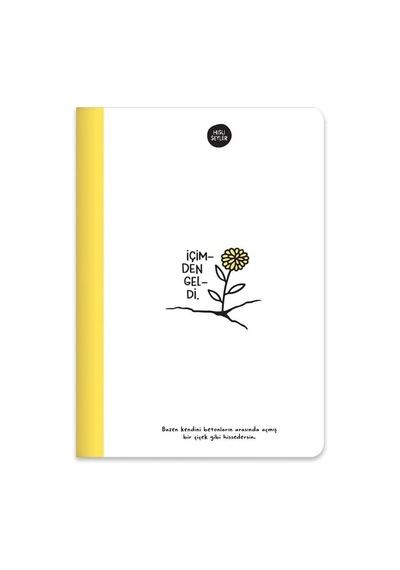 Hisli Şeyler A5 80 Yaprak Renkli Sayfa Çizgili Defter, Sarı Çok Renkli