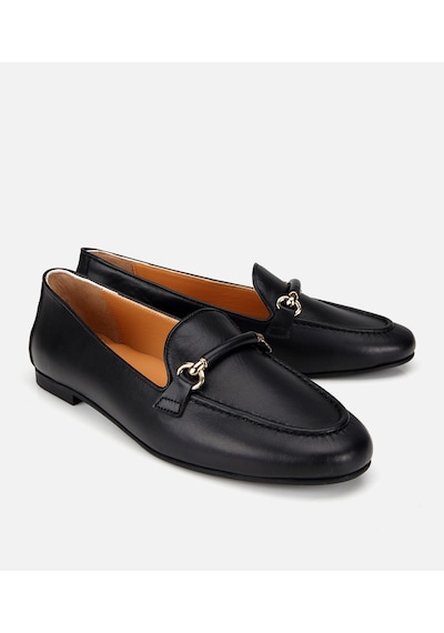 Hotiç Kadın Deri Siyah Toka Detaylı Klasik Loafer 01ayh321340a100 01ayh321340a100