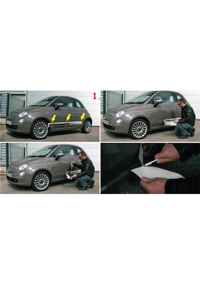 Fiat 500 Yan Kapı Şerit Sticker Etiket Modeli