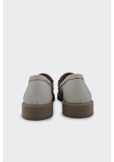 Derinet Hakiki Deri Metal Tokalı Kadın Loafer Kahve Kahve