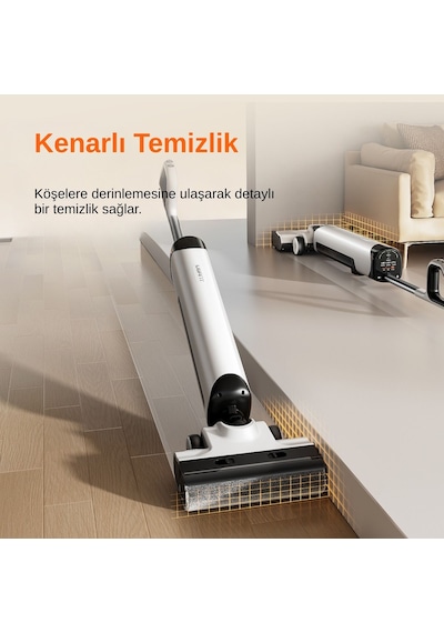 Uwant  D500  Vakum + Mop Kendini Temizleme Özellikli 17.000Pa Islak Kuru Şarjlı Süpürge
