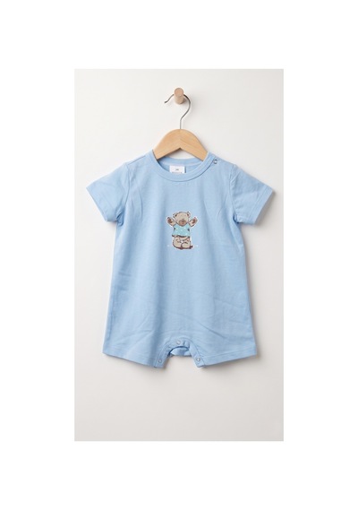 Fuar Baby Miniklere Özel Kız & Erkek Bebek Pamuklu Kısa Paça Tulum Ayı Desenli