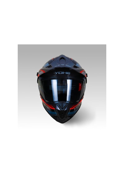 Yohe FG601 Parlak Çift Vizör Full Face Motosiklet Kaskı Neon Turuncu
