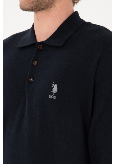 U.S. Polo Assn. Erkek Comfort Fit Polo Yaka Lacivert Basic Kazak 50313660-VR033