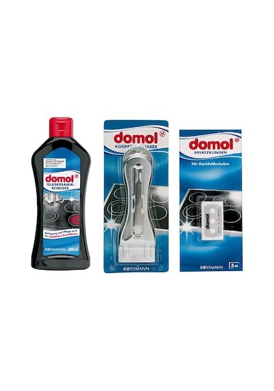 Domol Cam ve Seramik Yüzey Temizleyici 300 ML + Kazıyıcı Spatula + Yedek Bıçak