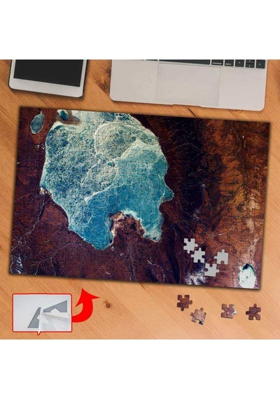 Kuş Bakışı Göl, Dağ Çekimi 240 Parça Puzzle Yapboz Tablo-441166