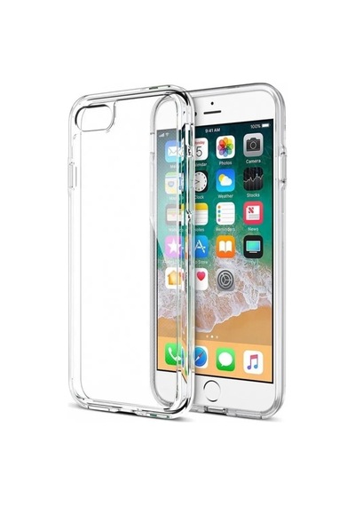 Apple Uyumlu iPhone 7 / 8 / Se Kılıf Şeffaf Yumuşak Silikon Kamera Korumalı Yüksek Kalite Turuncu