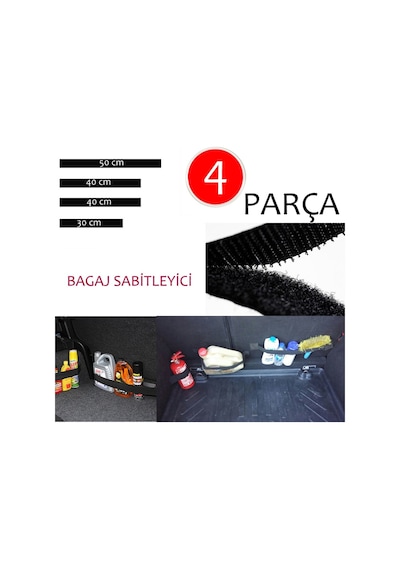 Oto Bagaj Sabitleyici Bagaj Düzenleyici Cırt Bant 4 Parça