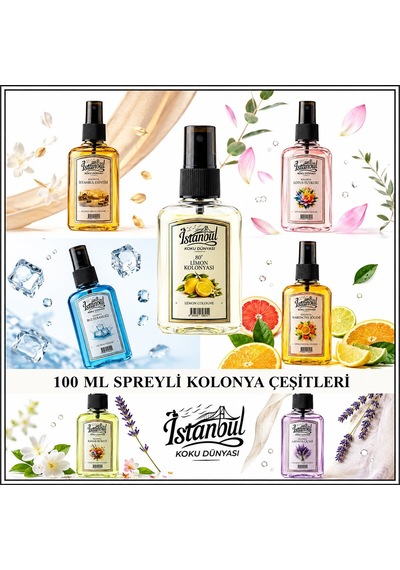 İstanbul Koku Dünyası Sprey Esans Kolonya Lavanta, Lotus, Bahar Bahçesi, Buz Ferahlığı- 24'li Paket