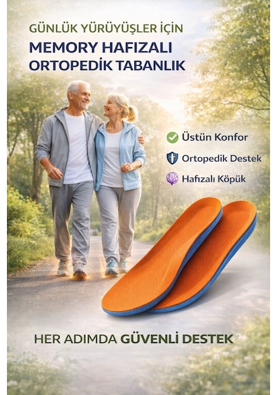 Memory Hafızalı Ortopedik Tabanlık Spor Tabanlık Konfor Yürüyüş Mt7038