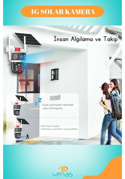 Solar Panel Dahil 4g Destekli 10x Zoom Full Hd Çift Lens Akıllı Güvenlik Kamerası