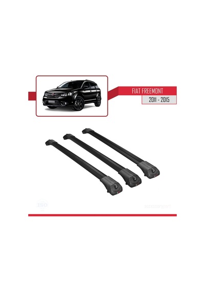 Fiat Freemont 2011-2015 Arası İle Uyumlu Ace-1 Ara Atkı Tavan Barı Siyah 3 Adet Bar