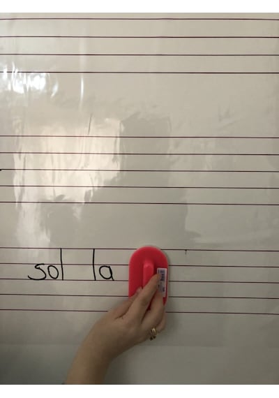 Nota Yazı Tahtası Sol Anahtarlı Ve Nota Çizgili Porteli