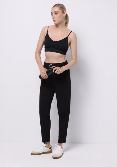 Colins Regular Fit Orta Bel Düz Kadın Siyah Eşofman Altı Cl1075803 Q1.v2 Blk Siyah
