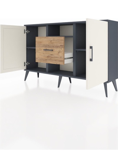 Arges Konsol 3 Raflı Tek Çekmeceli 2 Kapaklı 132x30x83 Antrasit-aytaşı/çam Aytaşı/çam Arges Konsol 3 Raflı Tek Çekmeceli 2 Kapaklı 132x30x83 Antrasit-aytaşı/çam Aytaşı/çam