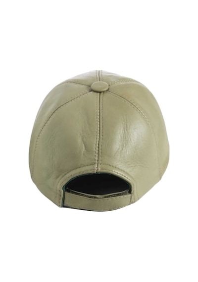 Unisex %100 Deri Arkadan Ayarlanabilir Baseball Kep Şapka Haki