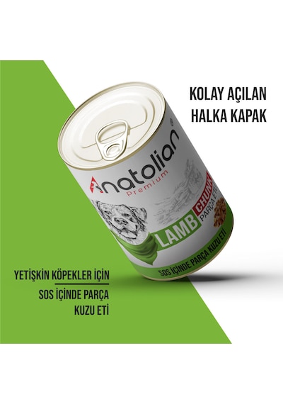 Anatolian Premium Kuzulu Parça Etli Yetişkin Köpek Konservesi 24 X 400 G