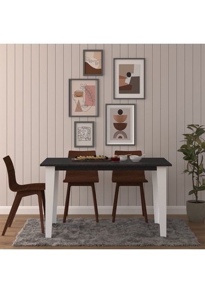 Asra Trend Yemek Masası YM-01 %100 MDF 4-6 Kişilik Mutfak Salon Masası Royal Mermer