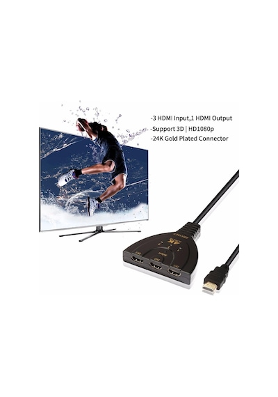 4K Hdmi Switch Çoklayıcı Çoğaltıcı 3 Port Ultra Hd