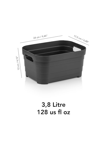 2 Adet Dekoratif Piramit Saklama Kutusu - Dolap İçi Düzenleyici Organizer Kutu 3,8 Litre Antrasit Antrasit