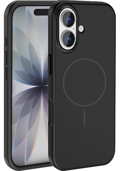 Apple Uyumlu iPhone 17 Kılıf M-safe Şarj Özellikli Metal Kamera Çerçeveli Zore Edi Silikon Kapak Siyah