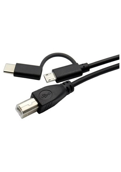 Type C + Micro Usb Yazıcı Printer Piyano Midi Bağlantı Kablosu