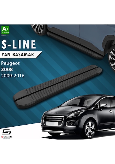 S-Dizayn Peugeot 3008 S-Line Siyah Yan Basamak 183 Cm 2009-2016