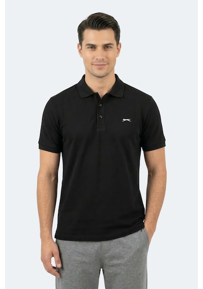 Slazenger Katına Erkek Polo Yaka Siyah Tişört