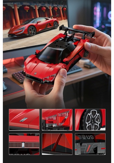 Cada 1:24 Yangwang U9 Supercar C55045w 291 Parça Oyuncak Yapım Seti Blok Araba