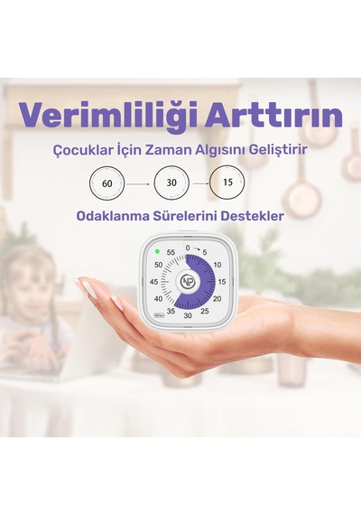 Npo Npt31b Mutfak,ders,yemek İçin 60dk Analog Alarm Zamanlayıcı,pomodoro Öğrenci Motivasyon Saati