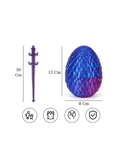Kristal Ejderha Yumurta Seti - Hareketli Organik 3d Figür Oyuncak / Dekoratif Koleksiyon Ürünü Gizemli Ejderha Figü Çok Renkli