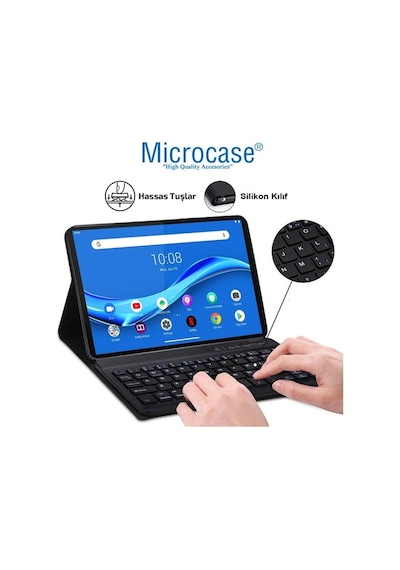 Lenovo Uyumlu M10 Fhd Plus Tb-X606 X606F Bluetooth Klavyeli Kılıf - Bkk4