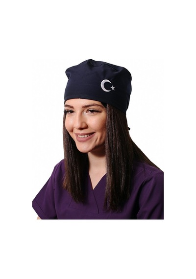 Lacivert Ayyıldız İşlemeli Cerrahi Bone - Doktor Bone