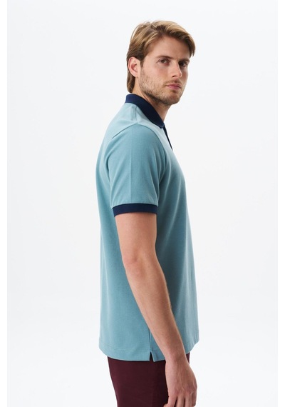 AR-MA Arma Erkek Regular Fit Basic % 100 Pamuk Pike Fermuarlı Polo Yaka Tişört Y29374354302 Mavi-m24 Mavi