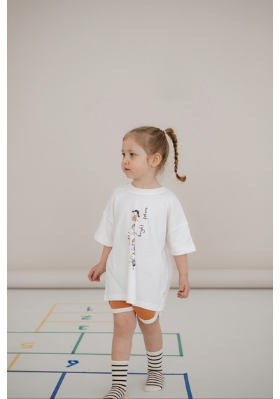 Oh La La Koala Brave Çocuk Baskılı Oversize Kısa Kollu T-shirt Beyaz