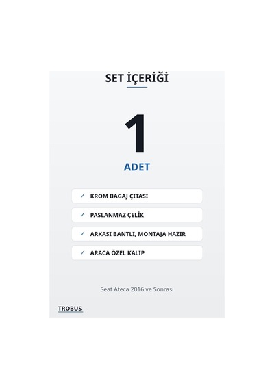 Seat Ateca 2016 Ve Sonrası Uyumlu Krom Bagaj Çıtası Paslanmaz Çelik