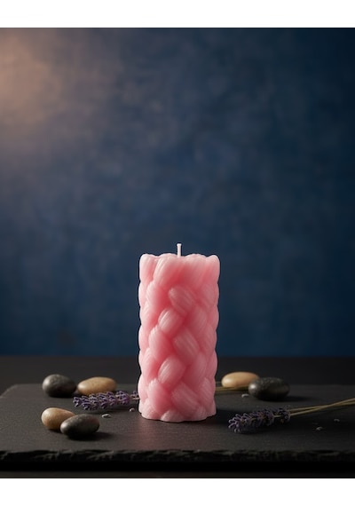 Baklava Desenli Mum Pembe