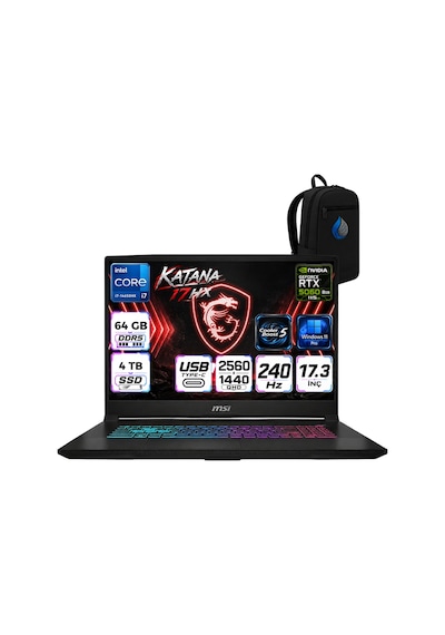 Msı Katana 17 HX B14WFK-252XTRRNP24 i7-14650HX 64 GB 4 TB SSD 8 GB RTX5060 17.3'' W11P Dizüstü Bilgisayar