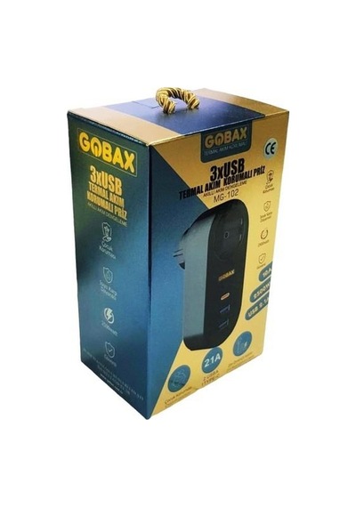Gobax Mg-102 2xusb 1xtype-c Tekli Akım Korumalı Priz 10a 2500w