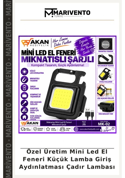 Özel Üretim Mini Led El Feneri Küçük Lamba Giriş Aydınlatması Çadır Lambası