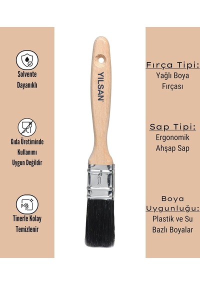 Boya Fırçası No: 1 2.5 Cm , Yağlı Boya