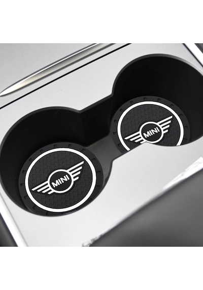 Mini Cooper Araç Bardak Altlığı Mini Logolu Siyah Bardak Altlığı (523422595)