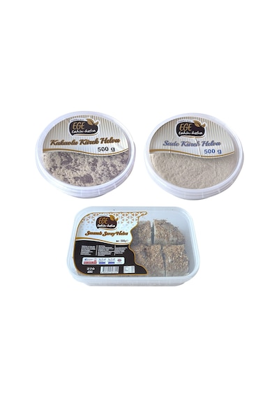 Ege Helva Sade - Kakaolu - Susamlı Saray Helva 3 Lü Karma Paket