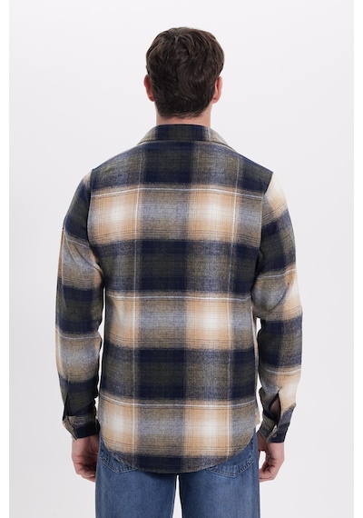Tudors Erkek Slim Fit Dar Kesim Kareli Kışlık Oduncu Gömlek-42198 Lacivert Tudors Erkek Slim Fit Dar Kesim Kareli Kışlık Oduncu Gömlek-42198 Lacivert