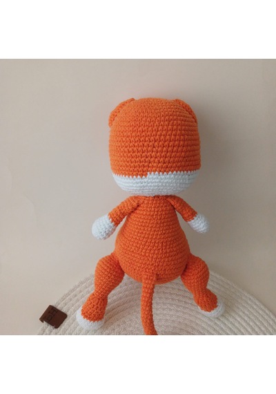 Turuncu Beyaz Amigurumi Kedi 0211 - Turuncu