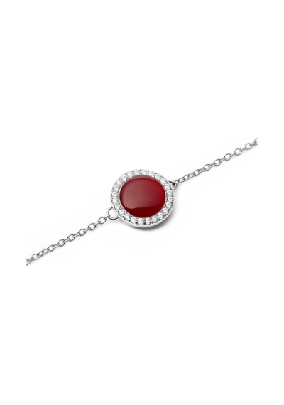 Audrey Bracelet Red Agathe Silver Silver