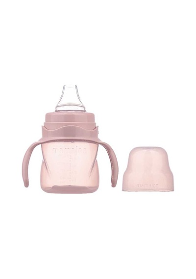 Mamajoo Antikolik Akıtmaz Alıştırma Bardağı 160 ml & İkili Ergonmik Beslenme Kaşığı - Powder Pink