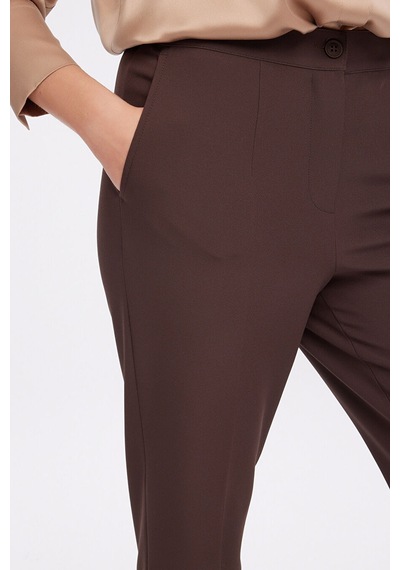 Faik Sönmez Arka Kemeri Lastikli Slim Fit Pantolon W27pnt001 Bw27pnt00130 Kahve