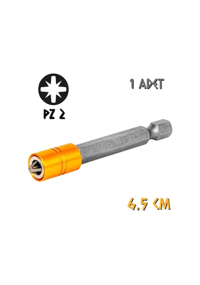 Kupa Tyson Mıknatıslı Bits Uç - Tek Yönlü - Pz2 Yıldız - 6.5 Cm. - 1 Adet
